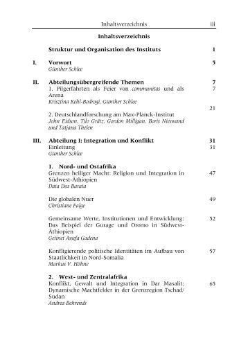 Inhaltsverzeichnis (PDF) - Max-Planck-Institut für ethnologische ...