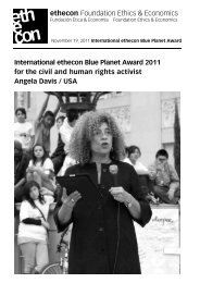 Dossier Angela Davis / Blue Planet 2011 - Ethecon
