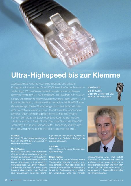 Ultra-Highspeed bis zur Klemme - EtherCAT