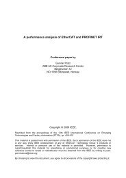 A performance analysis of EtherCAT and PROFINET IRT