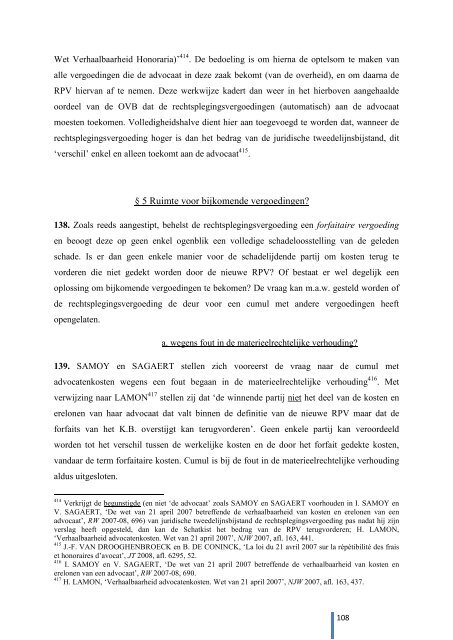 “De verhaalbaarheid van advocatenhonoraria” - E-thesis