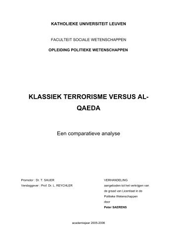 Klassiek terrorisme versus Al-Qaeda - E-thesis