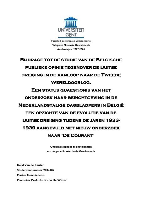 Masterscriptie Gerd Van de Kauter - E-thesis