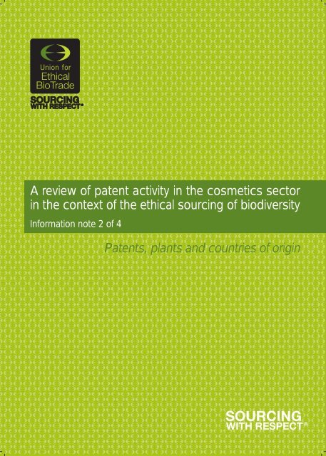 A review of patent activity in the cosmetics - the Union for Ethical ...