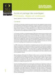 Principes, règles et pratiques - the Union for Ethical BioTrade