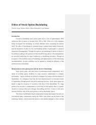 Ethics of Stock Option Backdating - Ethicapublishing.com