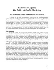 The Ethics of Stealth Marketing - Ethicapublishing.com