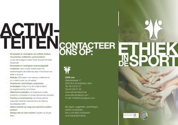 folder ices ned.pdf - Internationaal Centrum voor Ethiek in de Sport