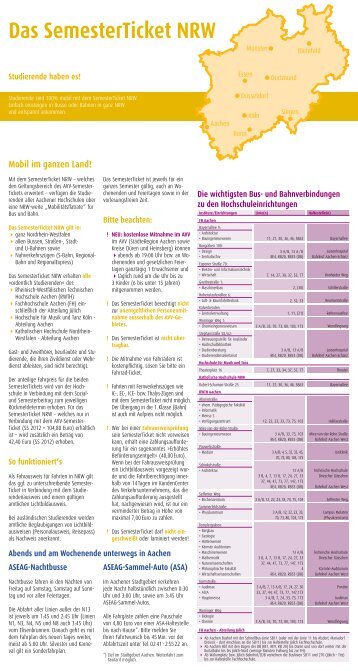 Das Semesterticket NRW - ASEAG Der gute Einstieg