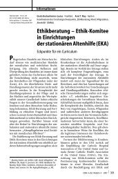 Ethikberatung ? Ethik-Komitee in Einrichtungen ... - Springer