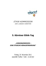5. Kärntner Ethik-Tag - Ethikkommission des Landes Kärnten