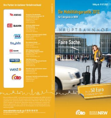 Mobilitätsgarantie für Busse und Bahnen in NRW - AVV