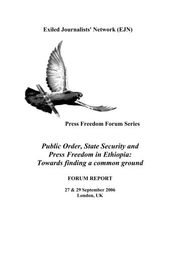 Public Order, State Security and Press Freedom in Ethiopia ...