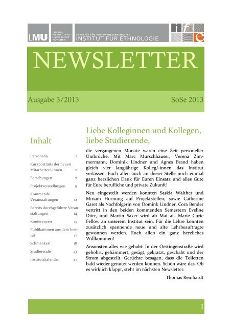 newsletter_3_2013 - Ethnologie - LMU