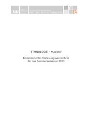 Bachelor- und Masterstudiengang - Ethnologie - LMU