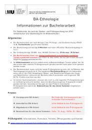 Weitere Informationen zur Bachelor-Arbeit finden Sie ... - Ethnologie