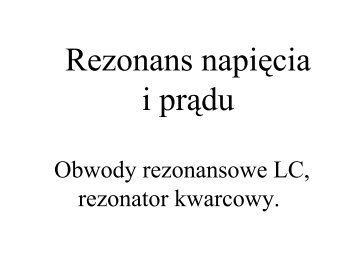 Rezonans napięcia i prądu