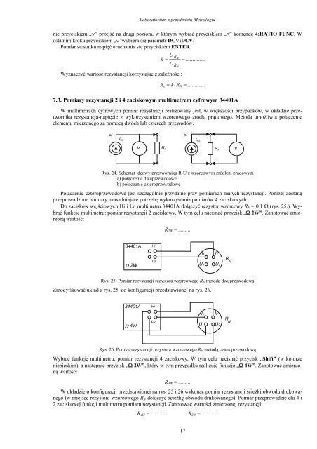 POMIARY PARAMETRÓW ELEMENTÓW RLC - Ćwiczenie nr 6