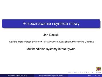 Rozpoznawanie i synteza mowy