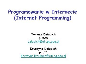 Programowanie w Internecie (Internet Programming)