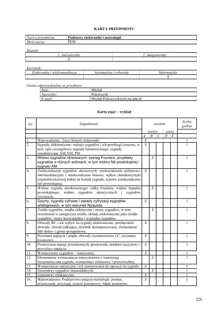 Wersja pełna [8,55 MB] - Wydział Elektroniki, Telekomunikacji i ...