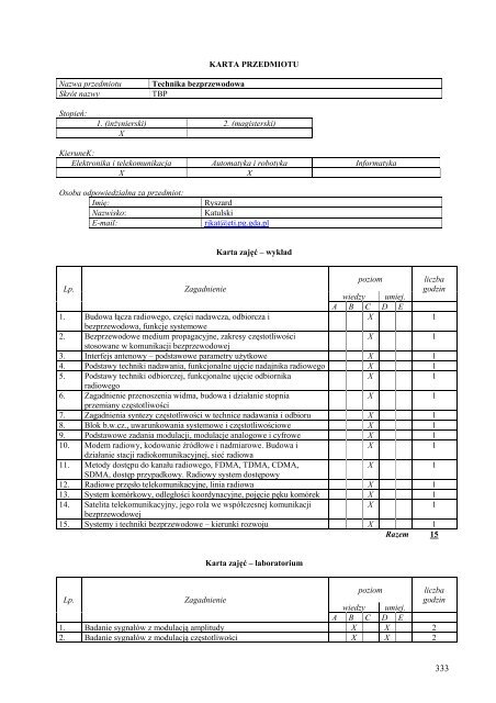 Wersja pełna [8,55 MB] - Wydział Elektroniki, Telekomunikacji i ...