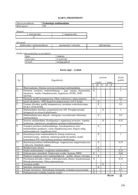 Wersja pełna [8,55 MB] - Wydział Elektroniki, Telekomunikacji i ...