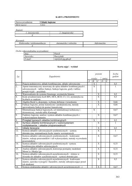 Wersja pełna [8,55 MB] - Wydział Elektroniki, Telekomunikacji i ...