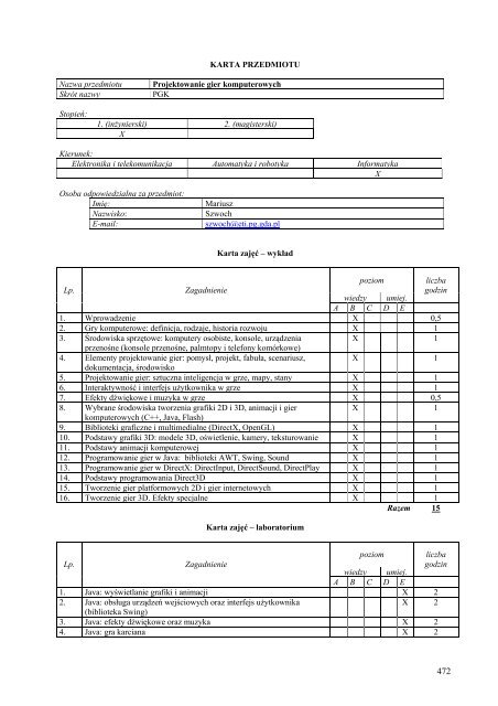 Wersja pełna [8,55 MB] - Wydział Elektroniki, Telekomunikacji i ...