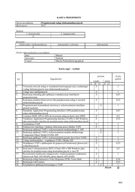 Wersja pełna [8,55 MB] - Wydział Elektroniki, Telekomunikacji i ...