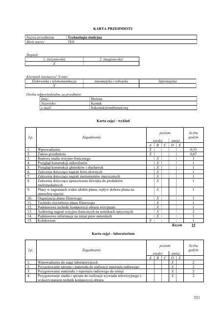 Wersja pełna [8,55 MB] - Wydział Elektroniki, Telekomunikacji i ...