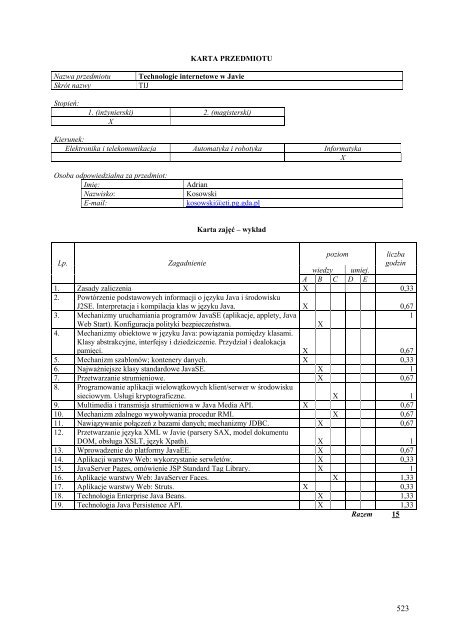 Wersja pełna [8,55 MB] - Wydział Elektroniki, Telekomunikacji i ...