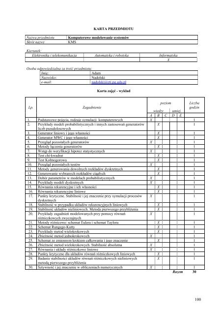 Wersja pełna [11,39 MB] - Wydział Elektroniki, Telekomunikacji i ...