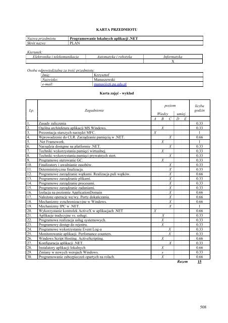 Wersja pełna [11,39 MB] - Wydział Elektroniki, Telekomunikacji i ...