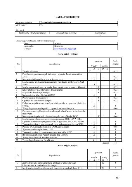 Wersja pełna [11,39 MB] - Wydział Elektroniki, Telekomunikacji i ...