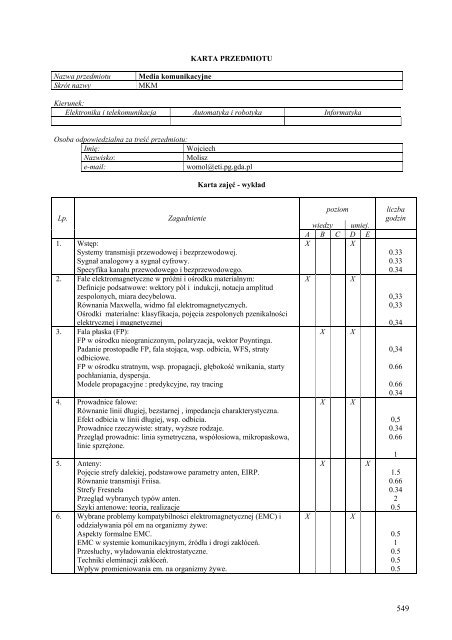 Wersja pełna [11,39 MB] - Wydział Elektroniki, Telekomunikacji i ...