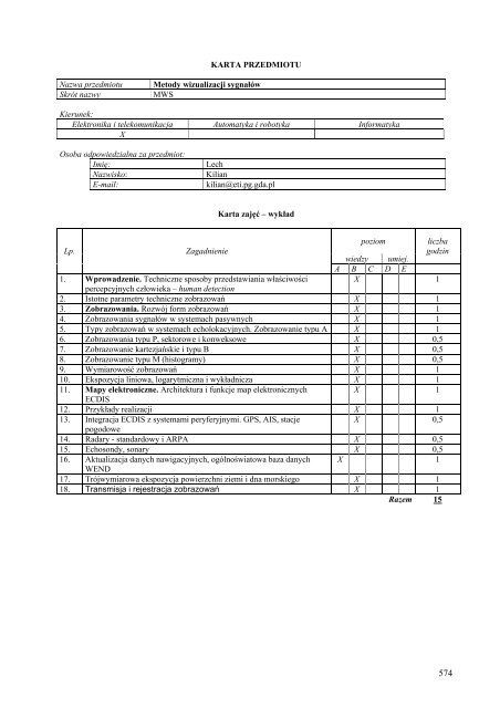 Wersja pełna [11,39 MB] - Wydział Elektroniki, Telekomunikacji i ...