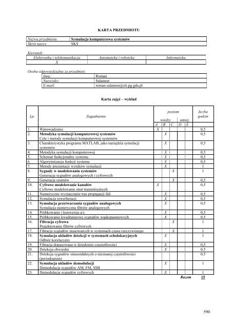 Wersja pełna [11,39 MB] - Wydział Elektroniki, Telekomunikacji i ...