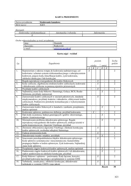 Wersja pełna [11,39 MB] - Wydział Elektroniki, Telekomunikacji i ...