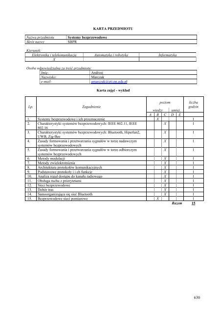 Wersja pełna [11,39 MB] - Wydział Elektroniki, Telekomunikacji i ...