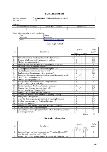 Wersja pełna [11,39 MB] - Wydział Elektroniki, Telekomunikacji i ...