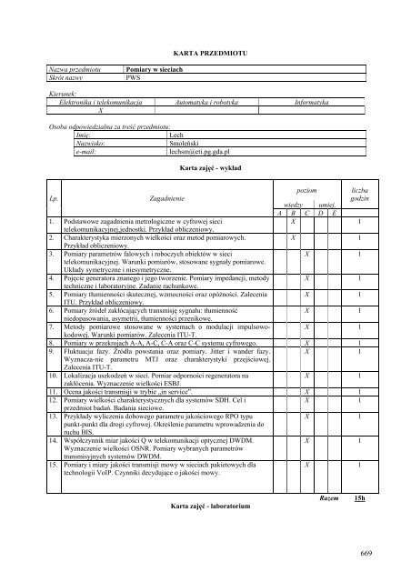 Wersja pełna [11,39 MB] - Wydział Elektroniki, Telekomunikacji i ...