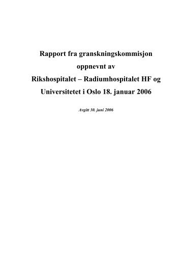 Sudbø-saken UiO 2006.pdf - De nasjonale forskningsetiske komiteer