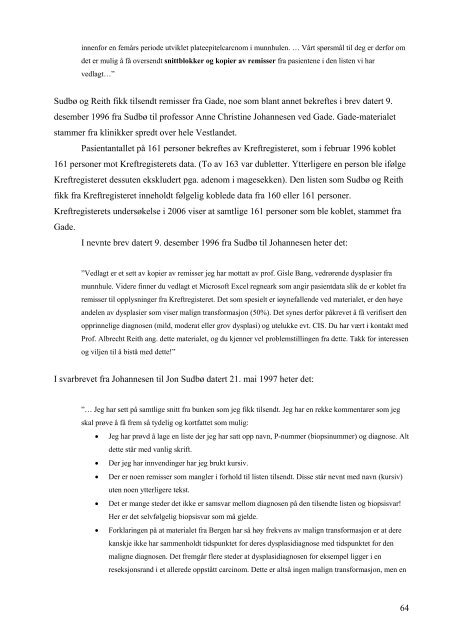 Sudbø-saken UiO 2006.pdf - De nasjonale forskningsetiske komiteer