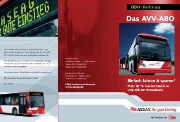 Das AVV-ABO - ASEAG Der gute Einstieg