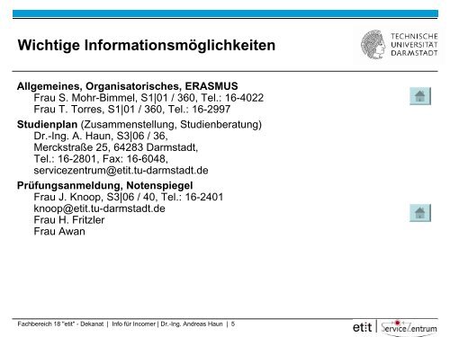 Incomer - Fachbereich Elektrotechnik und Informationstechnik