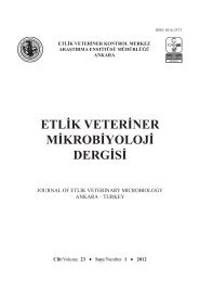 Cilt/Volume 23 Sayı/Number 1 2012 - veteriner kontrol merkez ...