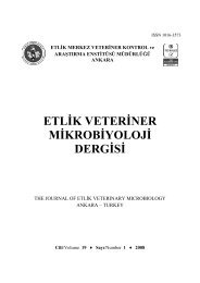 Cilt/Volume 19 Sayı/Number 1-2 2008 - veteriner kontrol merkez ...