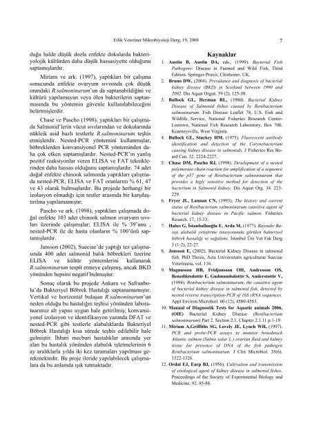Cilt/Volume 19 Sayı/Number 1-2 2008 - veteriner kontrol merkez ...