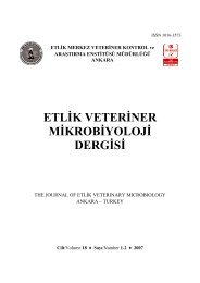 Cilt/Volume 18 Sayı/Number 1-2 2007 - veteriner kontrol merkez ...